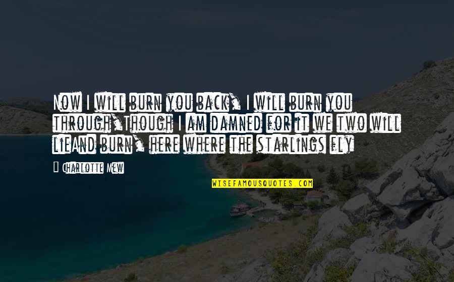 Quotes Massoud Quotes By Charlotte Mew: Now I will burn you back, I will