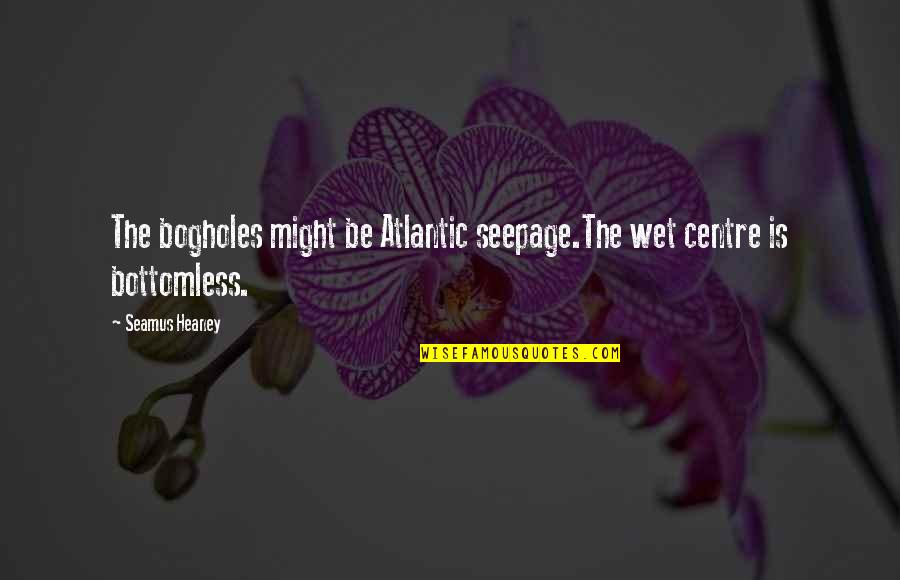 Quotes Mencken Quotes By Seamus Heaney: The bogholes might be Atlantic seepage.The wet centre