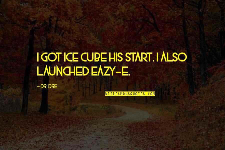 Quotes Millionaire Mind Quotes By Dr. Dre: I got Ice Cube his start. I also