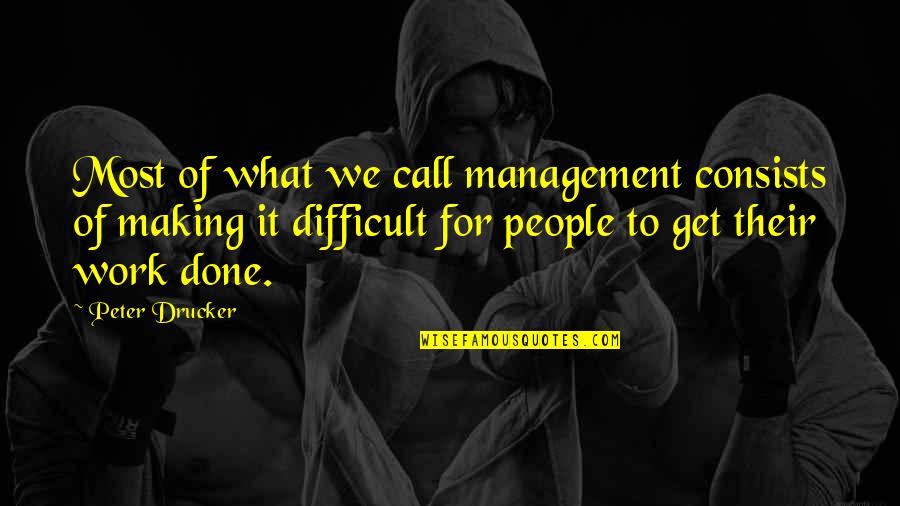 Quotes Monthly Quotes By Peter Drucker: Most of what we call management consists of