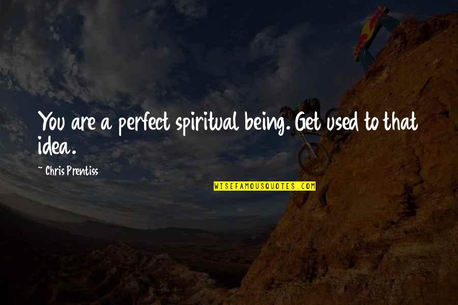 Quotes Mostly Used Quotes By Chris Prentiss: You are a perfect spiritual being. Get used
