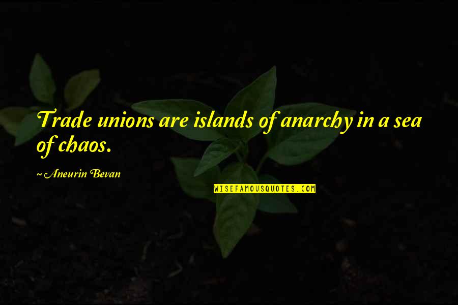 Quotes Negotiations Skills Quotes By Aneurin Bevan: Trade unions are islands of anarchy in a