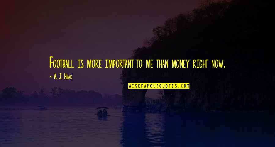 Quotes Nilai Kehidupan Quotes By A. J. Hawk: Football is more important to me than money