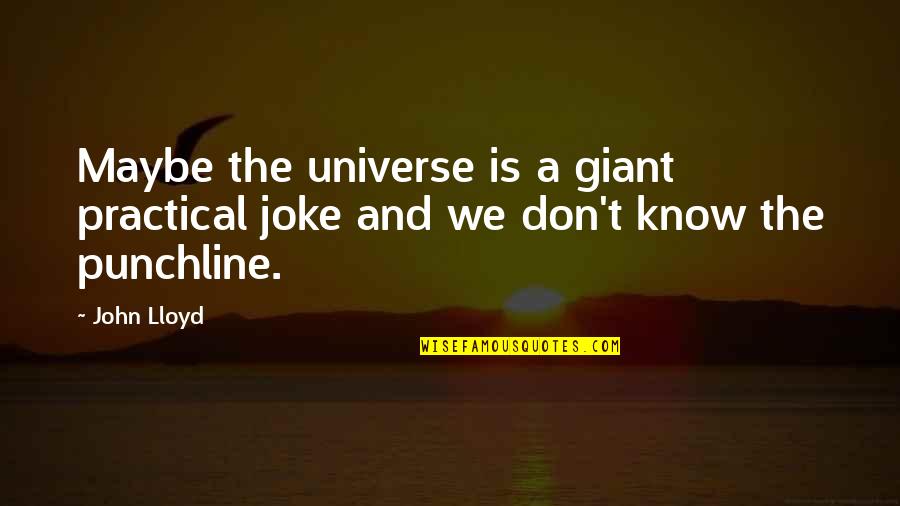 Quotes Peale Quotes By John Lloyd: Maybe the universe is a giant practical joke
