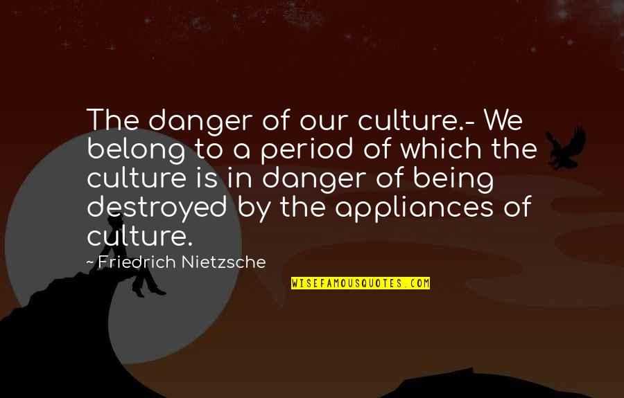 Quotes Phaedrus Quotes By Friedrich Nietzsche: The danger of our culture.- We belong to