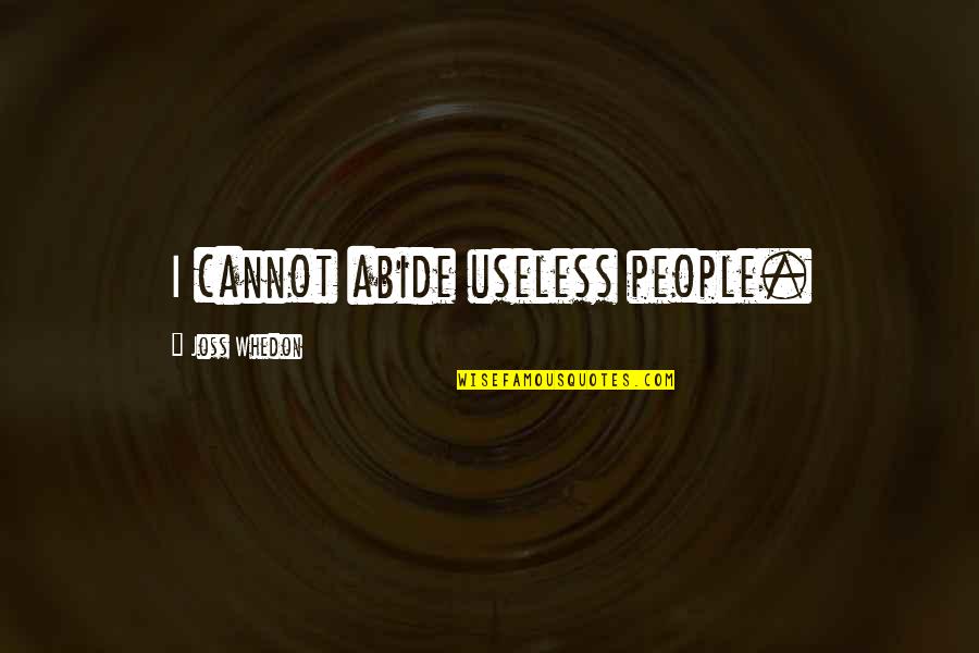 Quotes Puberty Blues Quotes By Joss Whedon: I cannot abide useless people.