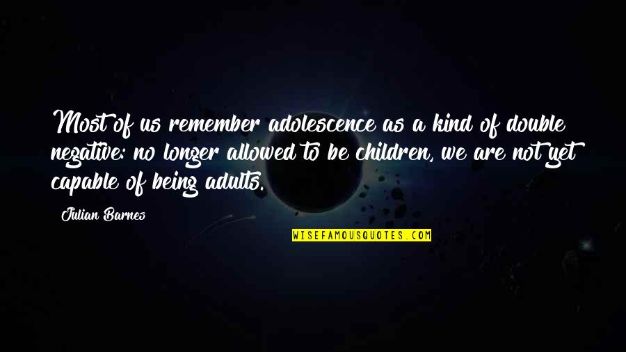 Quotes Rewrite History Quotes By Julian Barnes: Most of us remember adolescence as a kind