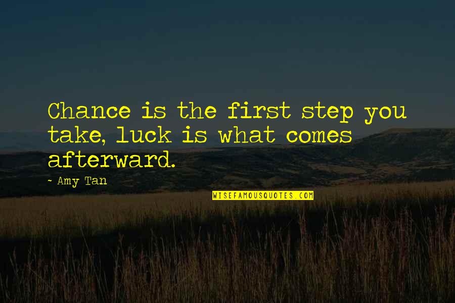 Quotes Rogers Quotes By Amy Tan: Chance is the first step you take, luck