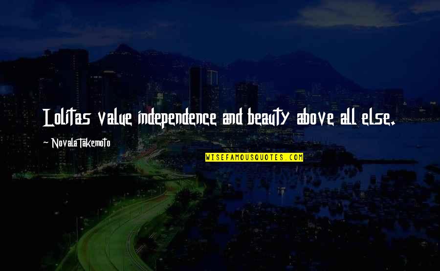Quotes Sendiri Quotes By Novala Takemoto: Lolitas value independence and beauty above all else.