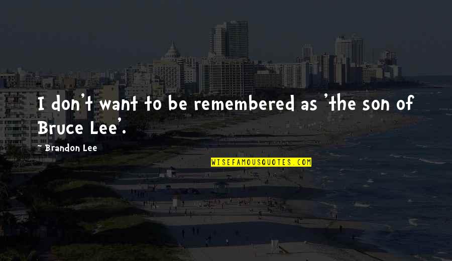 Quotes Shutter Island Book Quotes By Brandon Lee: I don't want to be remembered as 'the