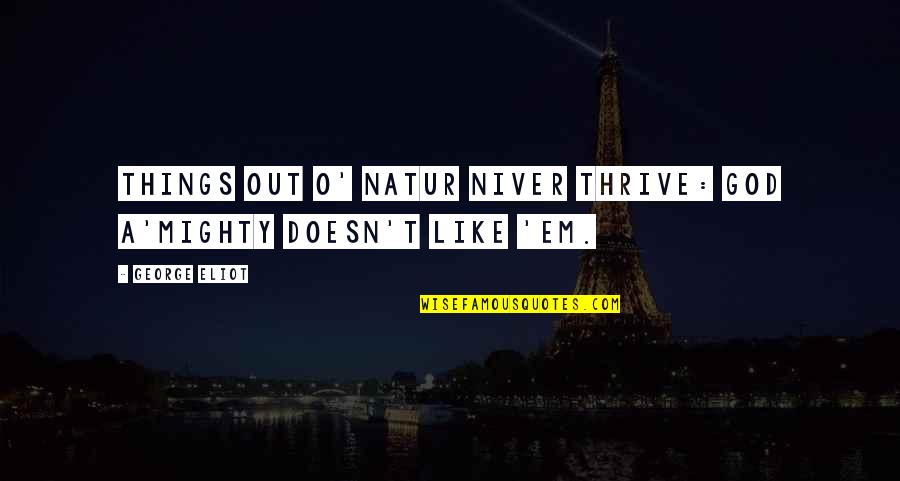 Quotes Smashing Pumpkins Quotes By George Eliot: Things out o' natur niver thrive: God A'mighty
