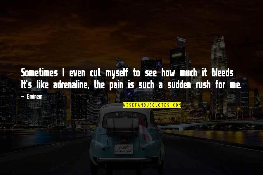 Quotes Soleil Quotes By Eminem: Sometimes I even cut myself to see how