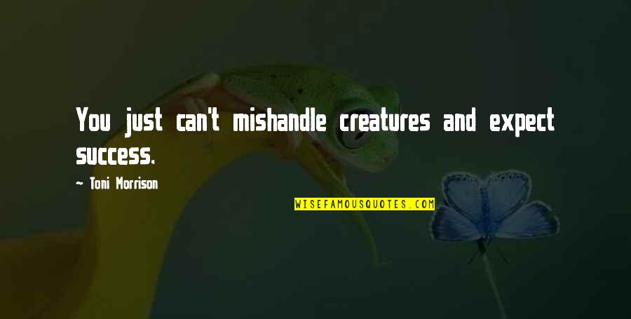 Quotes Spoilt Child Quotes By Toni Morrison: You just can't mishandle creatures and expect success.