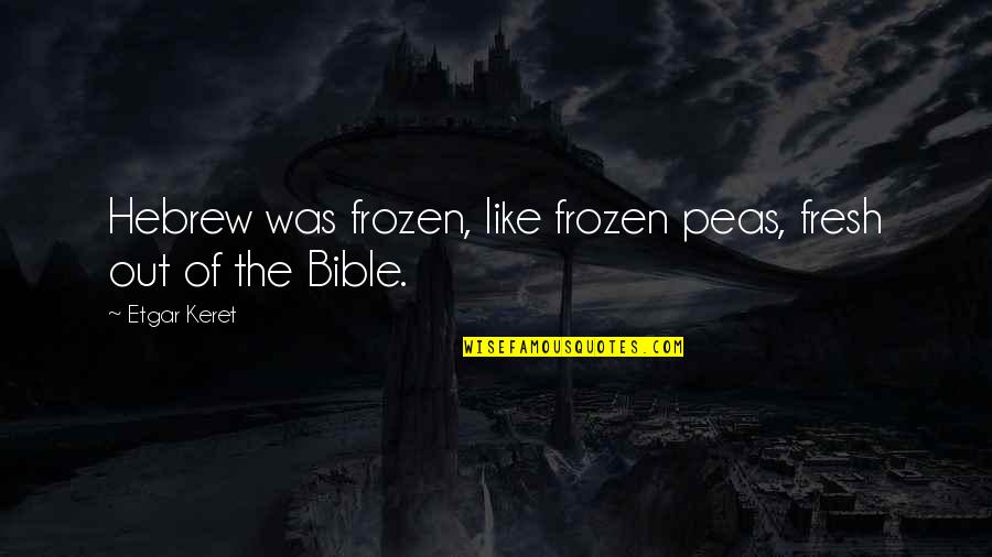 Quotes Sufi Spirituality Quotes By Etgar Keret: Hebrew was frozen, like frozen peas, fresh out
