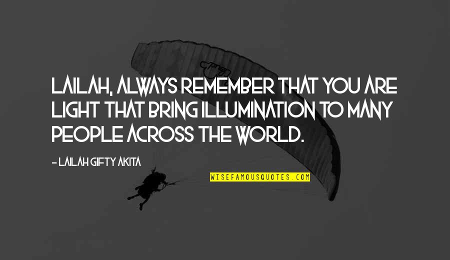 Quotes To Remember Quotes By Lailah Gifty Akita: Lailah, always remember that you are light that