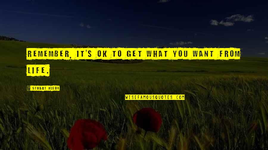 Quotes To Remember Quotes By Stuart Wilde: Remember, it's Ok to get what you want