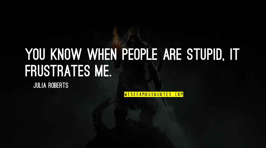 Quotes Tolkien Lord Of The Rings Quotes By Julia Roberts: You know when people are stupid, it frustrates