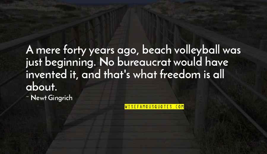 Quotes Twenties Girl Quotes By Newt Gingrich: A mere forty years ago, beach volleyball was