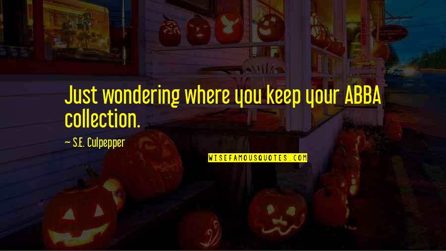 Quotes Ulang Tahun Ibu Quotes By S.E. Culpepper: Just wondering where you keep your ABBA collection.