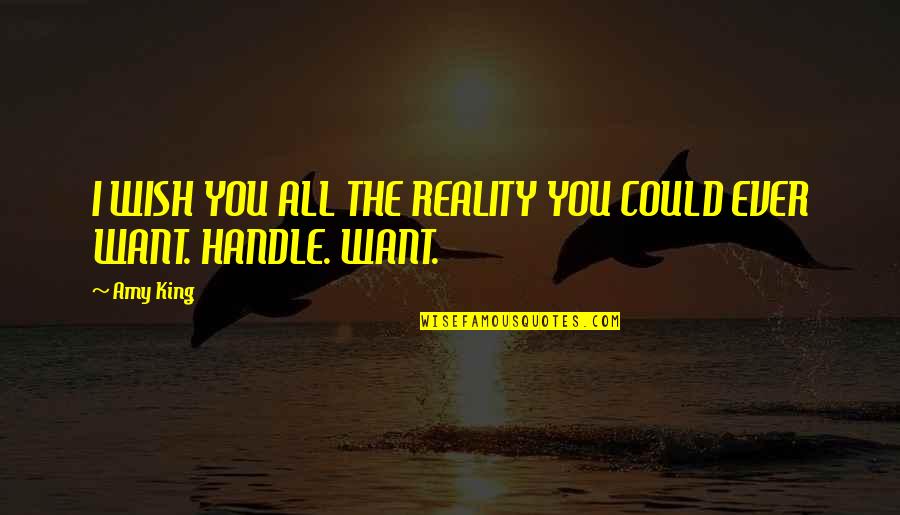 Quotes Wish Quotes By Amy King: I WISH YOU ALL THE REALITY YOU COULD