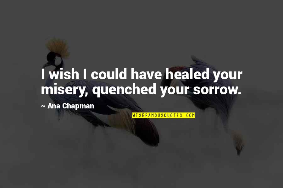Quotes Wish Quotes By Ana Chapman: I wish I could have healed your misery,