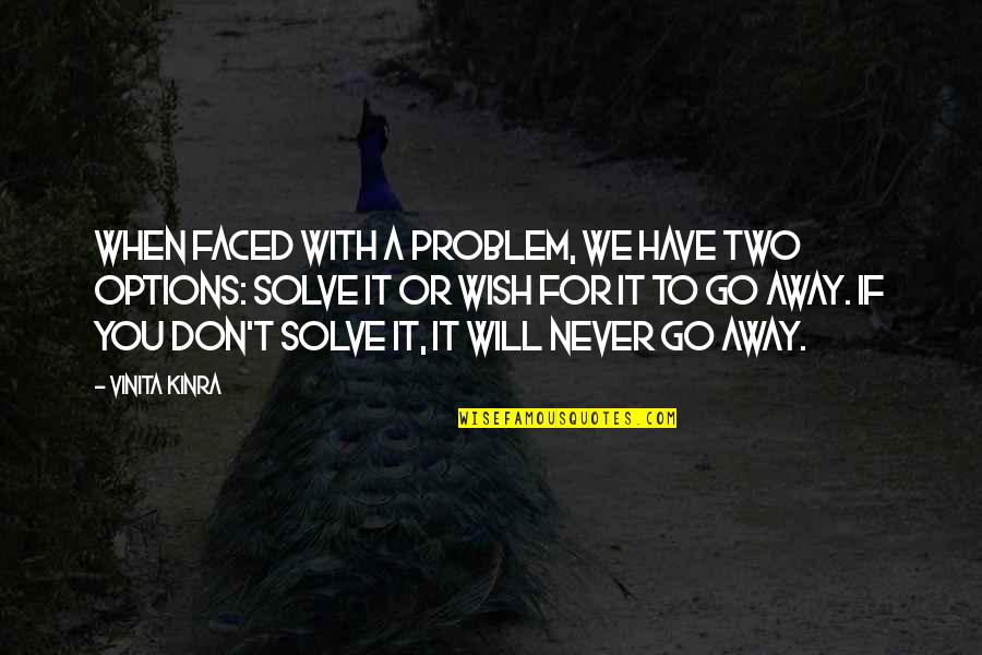 Quotes Wish Quotes By Vinita Kinra: When faced with a problem, we have two