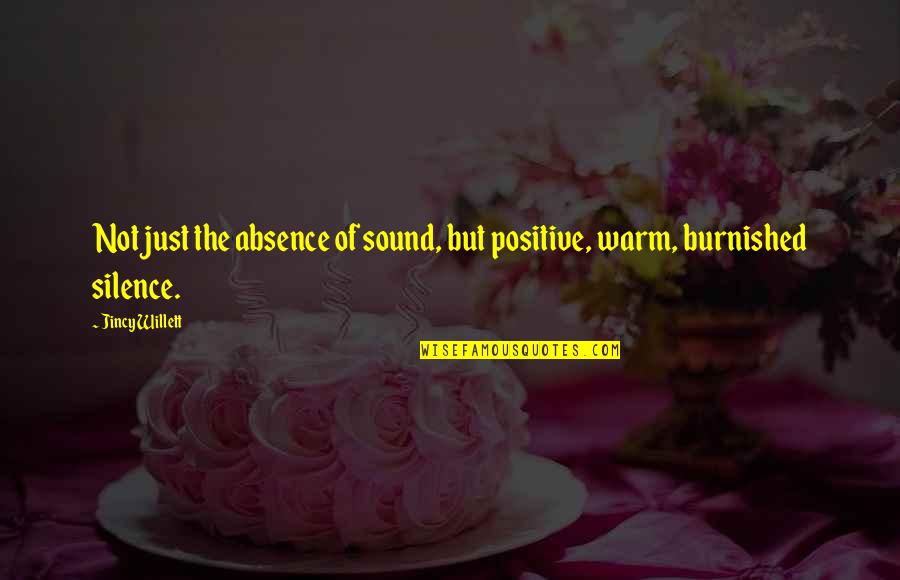 Quotes Witty Sarcastic Quotes By Jincy Willett: Not just the absence of sound, but positive,
