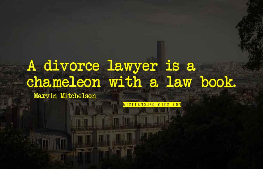 Quotidian Mysteries Quotes By Marvin Mitchelson: A divorce lawyer is a chameleon with a