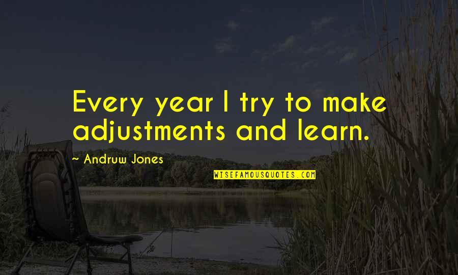 Quran Verse Quotes By Andruw Jones: Every year I try to make adjustments and
