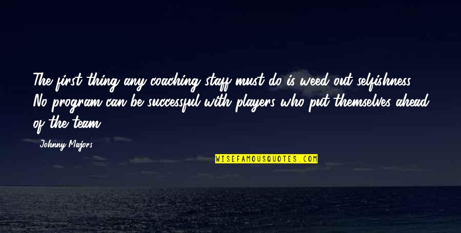 Qurratulain Haider Quotes By Johnny Majors: The first thing any coaching staff must do Qurratulain Haider Quotes By Johnny Majors: The first thing any coaching staff must do
