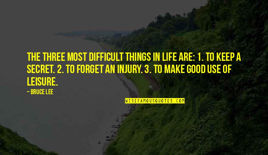 Qutub Quotes By Bruce Lee: The three most difficult things in life are: