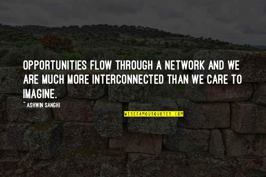 R Ashwin Quotes By Ashwin Sanghi: Opportunities flow through a network and we are