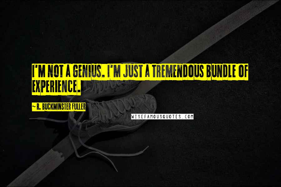 R. Buckminster Fuller quotes: I'm not a genius. I'm just a tremendous bundle of experience.