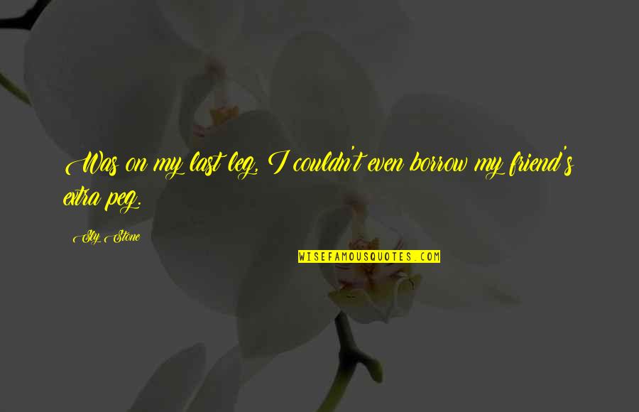 R Flexions Quotes By Sly Stone: Was on my last leg, I couldn't even
