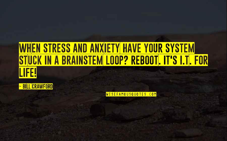 R Gies F Rfin V Quotes By Bill Crawford: When stress and anxiety have your system stuck