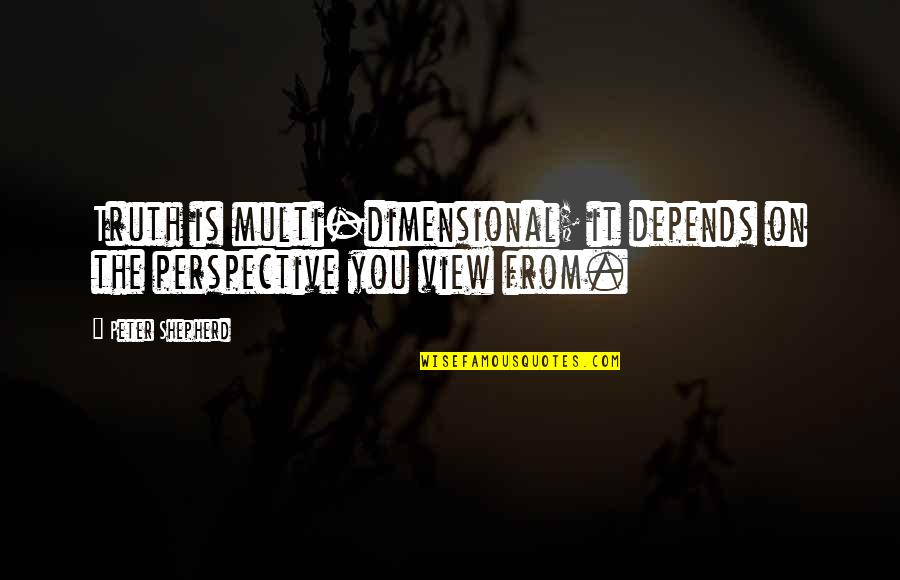 R J Enterprises Aquarium Quotes By Peter Shepherd: Truth is multi-dimensional; it depends on the perspective