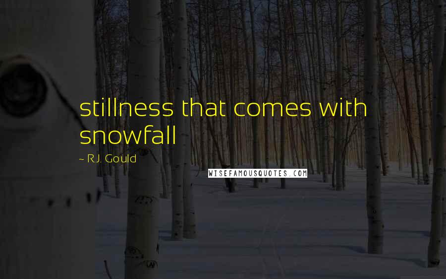 R.J. Gould quotes: stillness that comes with snowfall