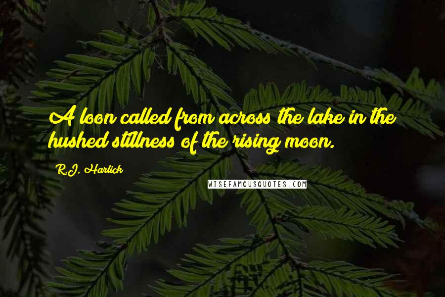 R.J. Harlick quotes: A loon called from across the lake in the hushed stillness of the rising moon.