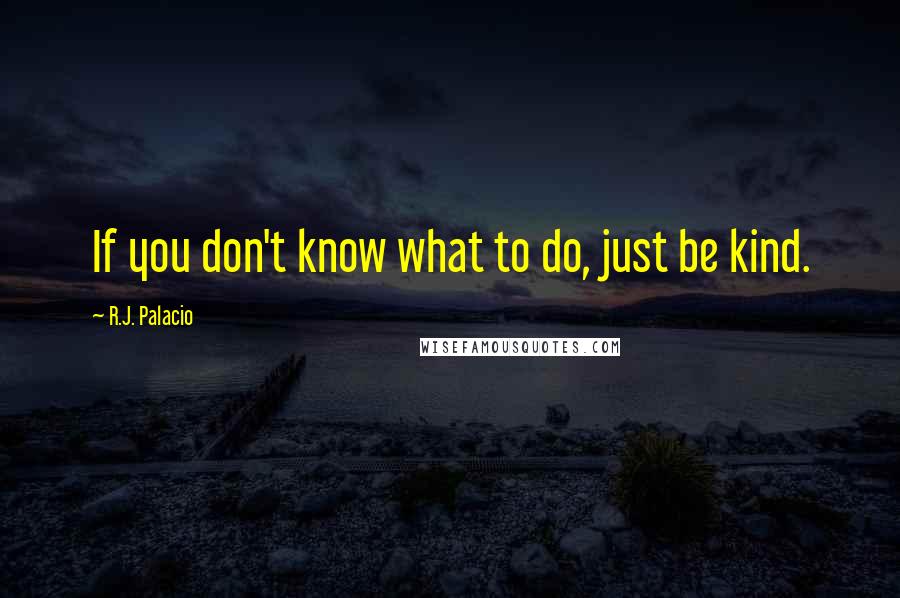 R.J. Palacio quotes: If you don't know what to do, just be kind.