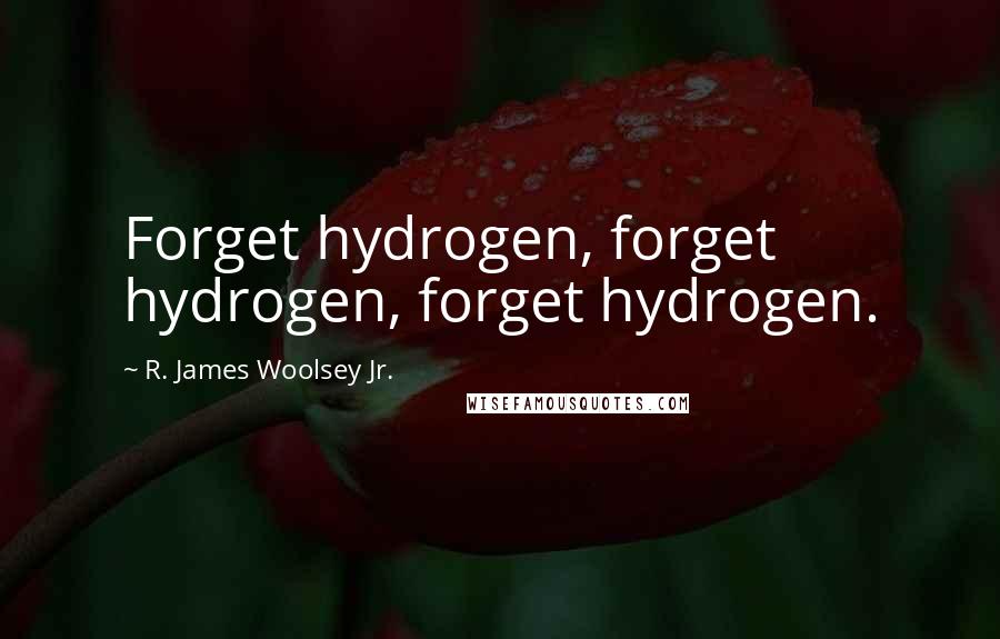 R. James Woolsey Jr. quotes: Forget hydrogen, forget hydrogen, forget hydrogen.