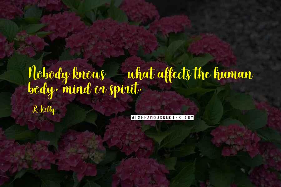 R. Kelly quotes: Nobody knows 100% what affects the human body, mind or spirit.