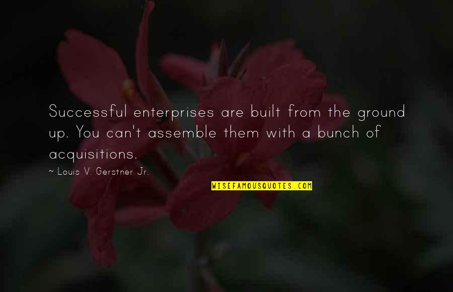 R L E Enterprises Quotes By Louis V. Gerstner Jr.: Successful enterprises are built from the ground up.