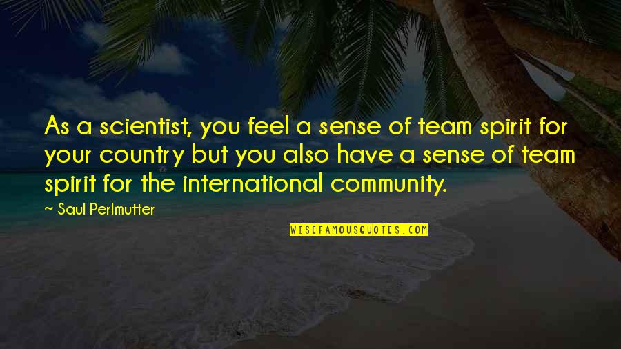 R L E International Quotes By Saul Perlmutter: As a scientist, you feel a sense of