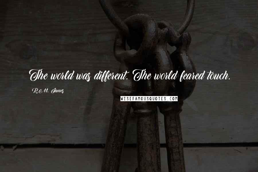 R.M. James quotes: The world was different. The world feared touch.