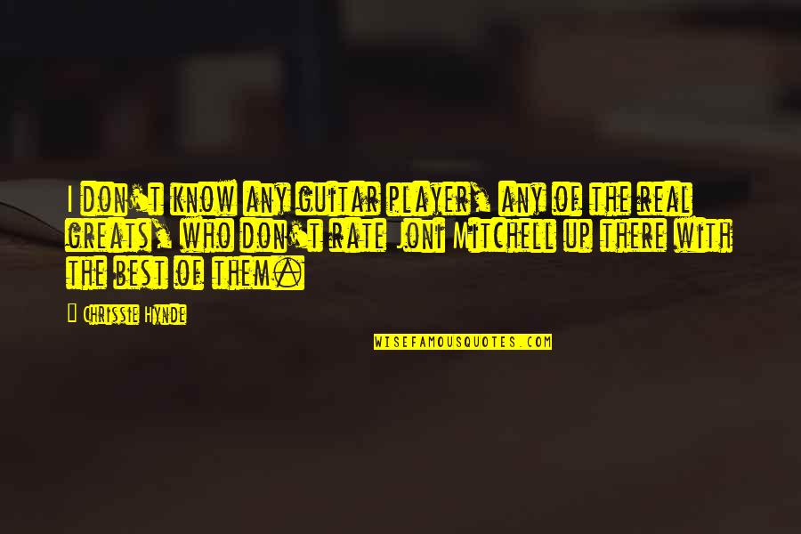 R O U S Princess Bride Quote Quotes By Chrissie Hynde: I don't know any guitar player, any of