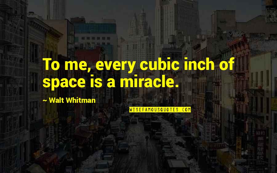 R P Schools Rushford Mn Quotes By Walt Whitman: To me, every cubic inch of space is