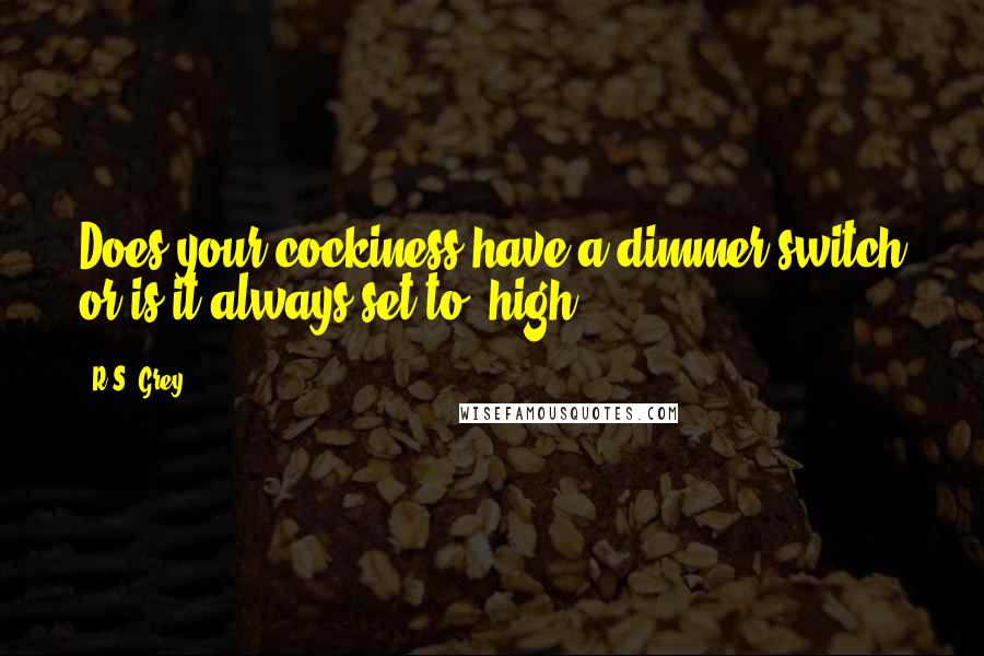 R.S. Grey quotes: Does your cockiness have a dimmer switch or is it always set to 'high'?