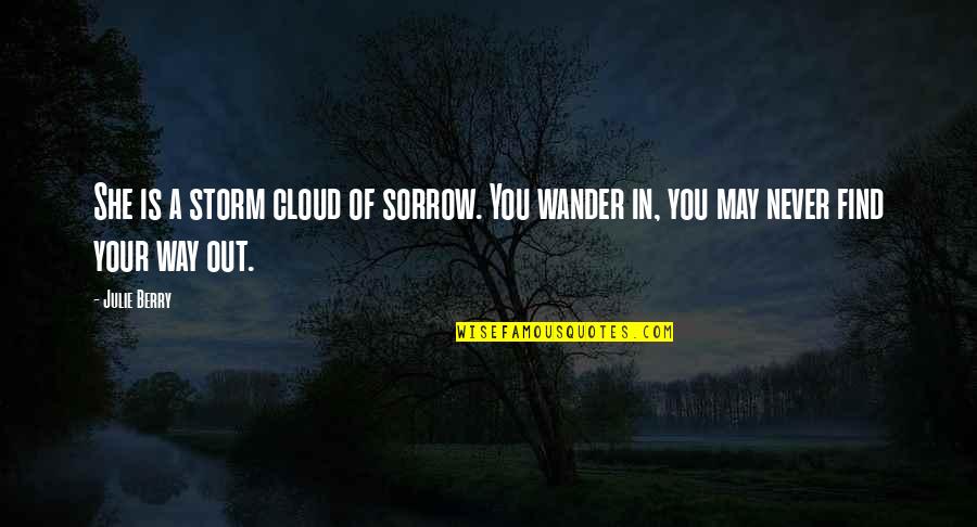 R Tonyi Robert A V N Cig Ny Quotes By Julie Berry: She is a storm cloud of sorrow. You