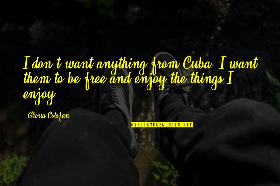 Raab Karcher Quotes By Gloria Estefan: I don't want anything from Cuba. I want