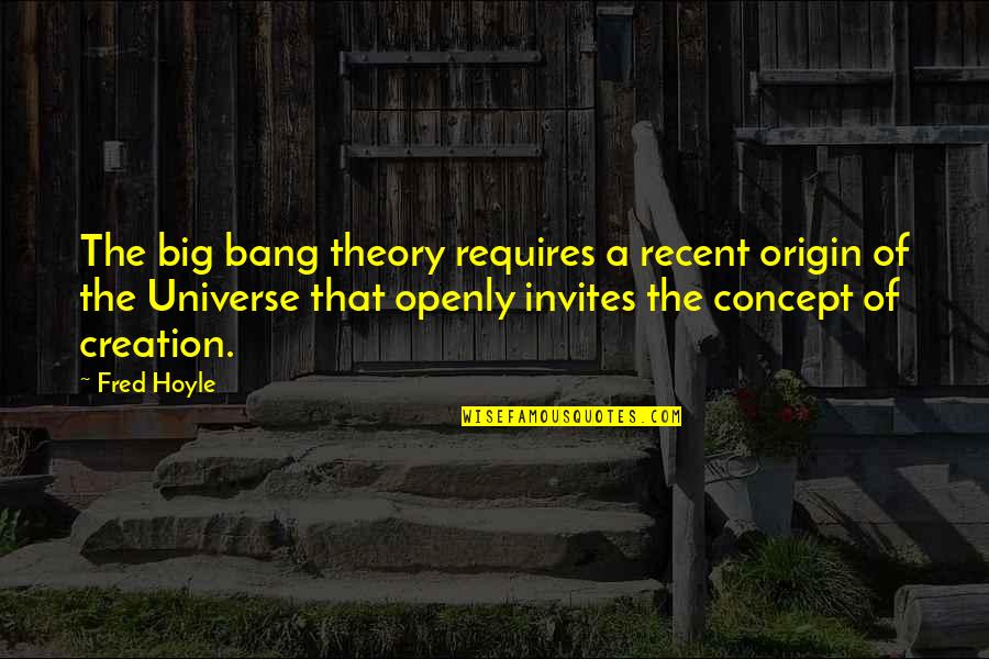 Rabban Quotes By Fred Hoyle: The big bang theory requires a recent origin